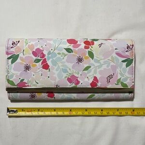 Floral Women's Wallet with Pink and Green Accents
